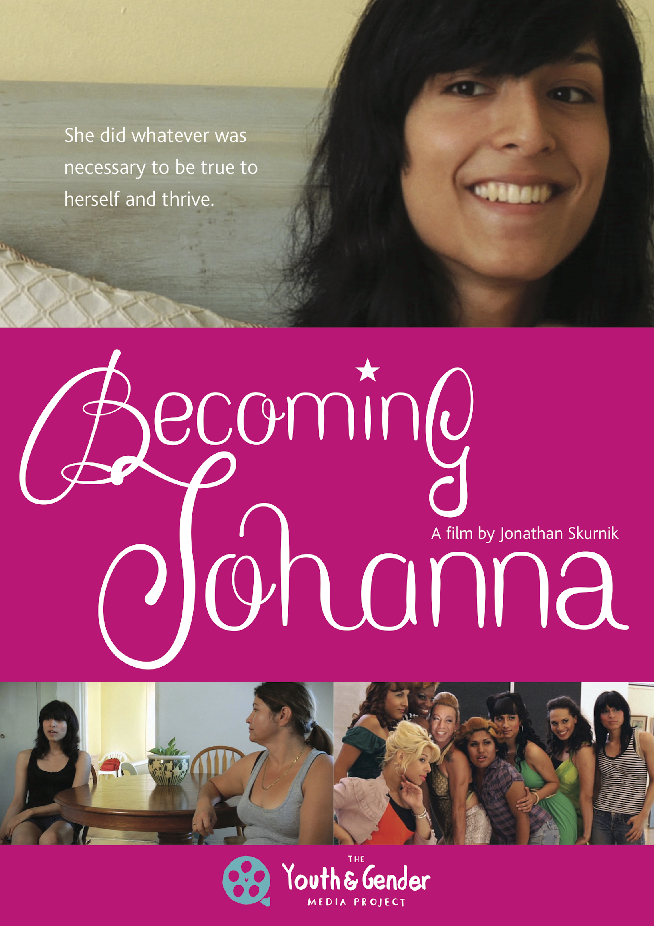 Becoming Johanna poster, featuring images of Johanna and others from the film.