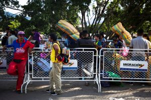 Venezuelan migrants at the Colombian border.